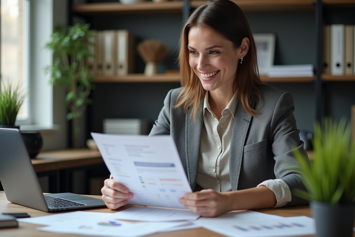 Femme d affaires en réunion de startup dans un bureau moderne