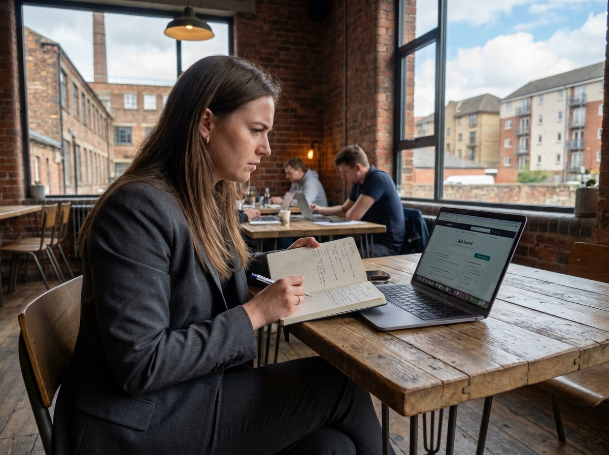 Jeune femme travaillant dans un espace coworking moderne
